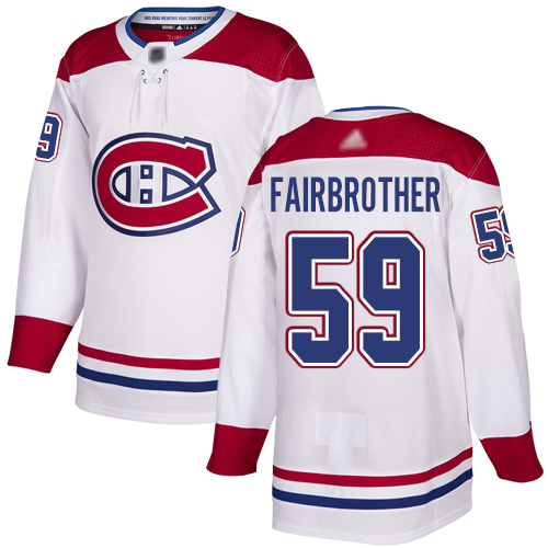 Reebok Men's Jeremiah Addison Authentic White Away Jersey: NHL #64 Montreal Canadiens