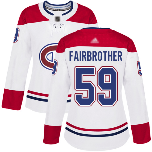 Reebok Youth Jeremiah Addison Authentic White Away Jersey: NHL #64 Montreal Canadiens