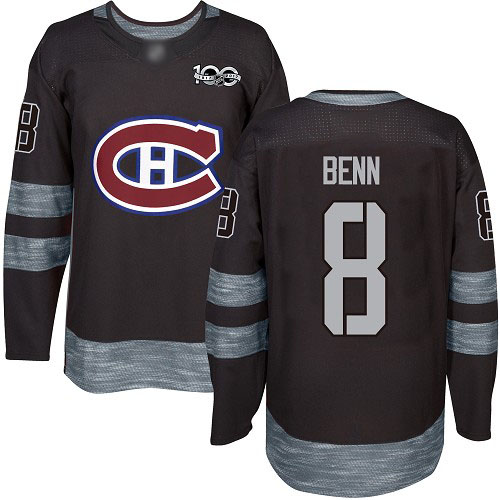 Adidas Men's Jordie Benn Authentic Black Jersey: NHL #8 Montreal Canadiens 1917-2017 100th Anniversary