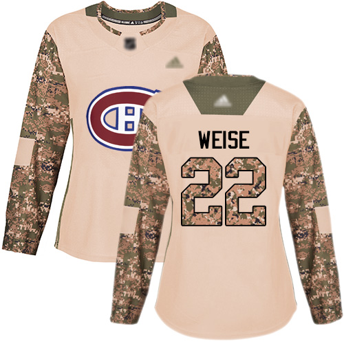 Adidas Women's Jordie Benn Authentic Camo Jersey: NHL #8 Montreal Canadiens Veterans Day Practice