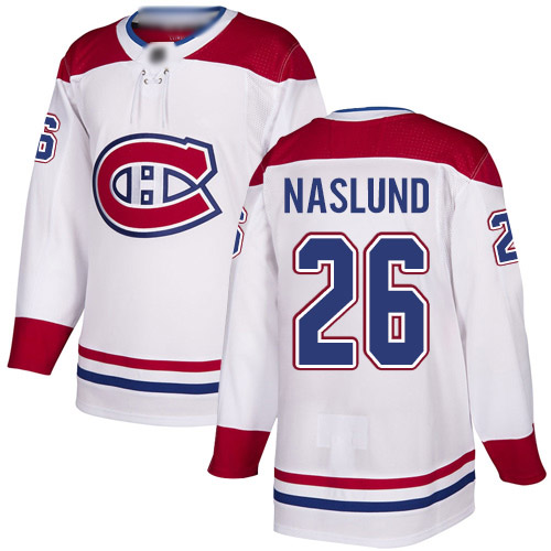 Reebok Youth Mats Naslund Authentic White Away Jersey: NHL #26 Montreal Canadiens