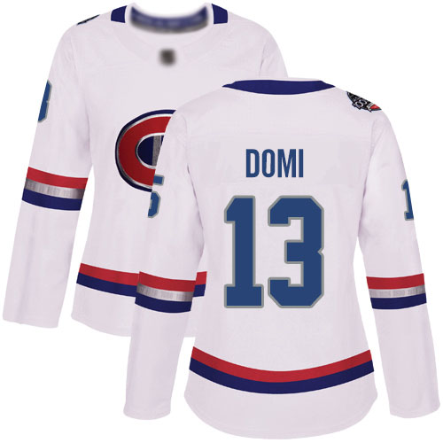 Adidas Women's Max Domi Authentic White Jersey: NHL #13 Montreal Canadiens 2017 100 Classic