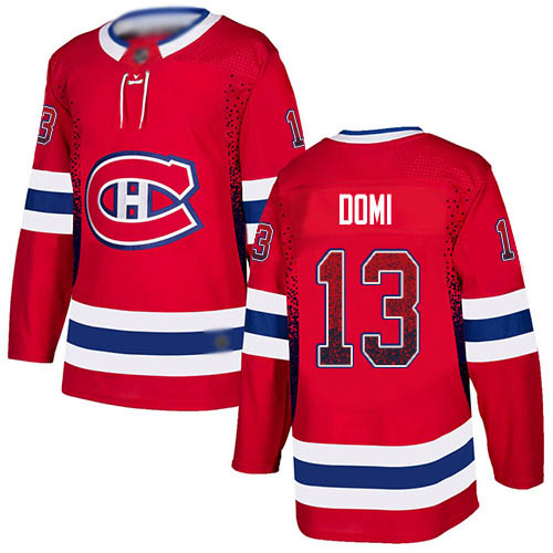 Adidas Men's Max Domi Authentic Red Jersey: NHL #13 Montreal Canadiens Drift Fashion