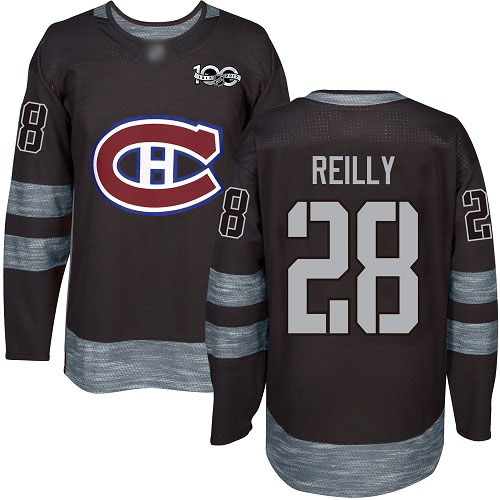 Adidas Men's Mike Reilly Authentic Black Jersey: NHL #28 Montreal Canadiens 1917-2017 100th Anniversary