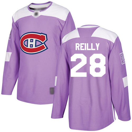 Adidas Men's Mike Reilly Authentic Purple Jersey: NHL #28 Montreal Canadiens Fights Cancer Practice