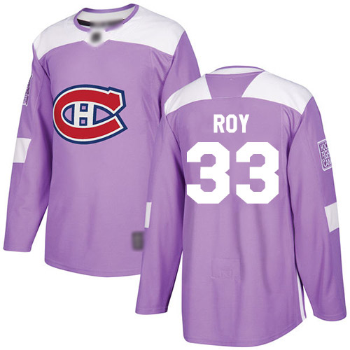 Adidas Men's Patrick Roy Authentic Purple Jersey: NHL #33 Montreal Canadiens Fights Cancer Practice