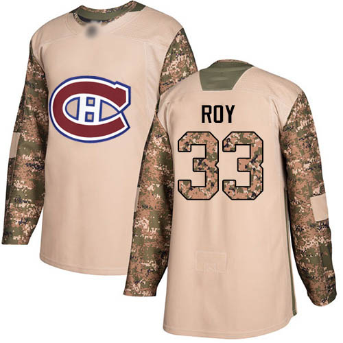 Adidas Men's Patrick Roy Authentic Camo Jersey: NHL #33 Montreal Canadiens Veterans Day Practice