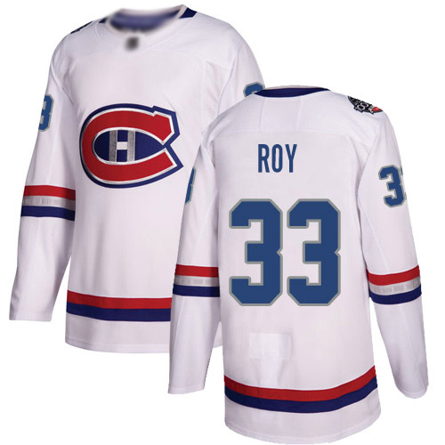 Adidas Youth Patrick Roy Authentic White Jersey: NHL #33 Montreal Canadiens 2017 100 Classic