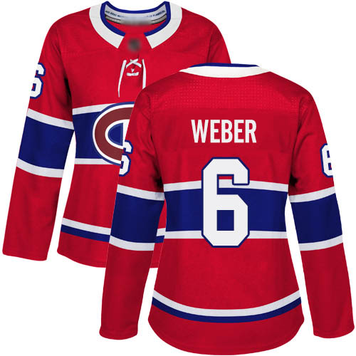 Adidas Women's Shea Weber Authentic Red Home Jersey: NHL #6 Montreal Canadiens