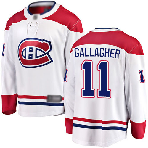 Fanatics Branded Men's Brendan Gallagher Breakaway White Away Jersey: NHL #11 Montreal Canadiens