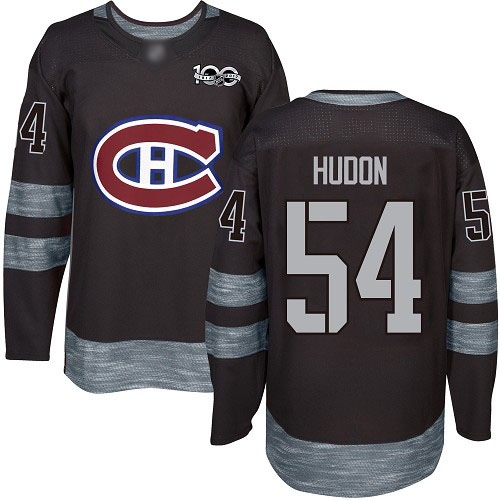 Adidas Men's Charles Hudon Authentic Black Jersey: NHL #54 Montreal Canadiens 1917-2017 100th Anniversary