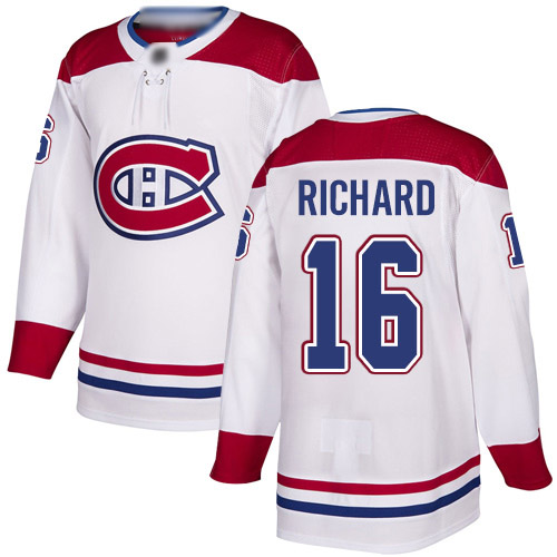 Reebok Men's Henri Richard Authentic White Away Jersey: NHL #16 Montreal Canadiens