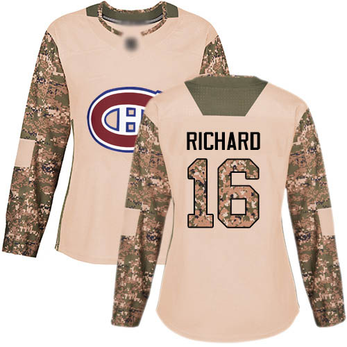 Adidas Women's Henri Richard Authentic Camo Jersey: NHL #16 Montreal Canadiens Veterans Day Practice
