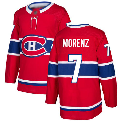 Adidas Youth Howie Morenz Premier Red Home Jersey: NHL #7 Montreal Canadiens