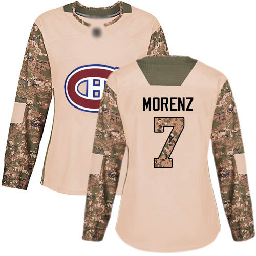 Adidas Women's Howie Morenz Authentic Camo Jersey: NHL #7 Montreal Canadiens Veterans Day Practice