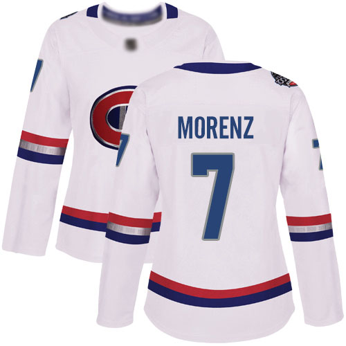 Adidas Women's Howie Morenz Authentic White Jersey: NHL #7 Montreal Canadiens 2017 100 Classic