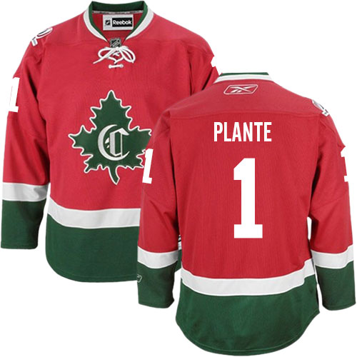 Reebok Men's Jacques Plante Authentic Red Third Jersey: NHL #1 Montreal Canadiens New CD