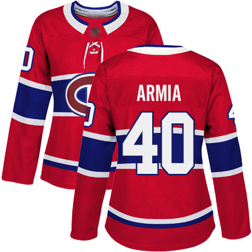 Adidas Women's Joel Armia Authentic Red Home Jersey: NHL #40 Montreal Canadiens