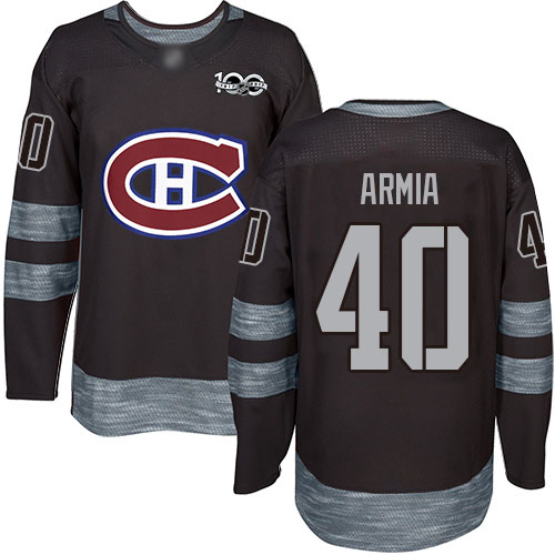 Adidas Men's Joel Armia Authentic Black Jersey: NHL #40 Montreal Canadiens 1917-2017 100th Anniversary