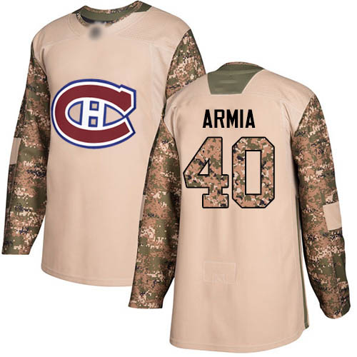 Adidas Youth Joel Armia Authentic Camo Jersey: NHL #40 Montreal Canadiens Veterans Day Practice