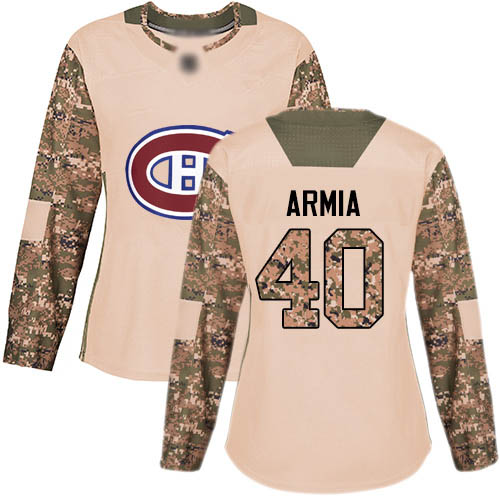 Adidas Women's Joel Armia Authentic Camo Jersey: NHL #40 Montreal Canadiens Veterans Day Practice
