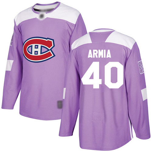 Adidas Youth Joel Armia Authentic Purple Jersey: NHL #40 Montreal Canadiens Fights Cancer Practice