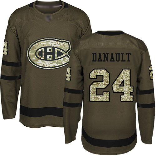Adidas Youth Phillip Danault Premier Green Jersey: NHL #24 Montreal Canadiens Salute to Service