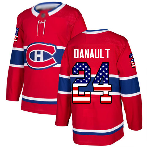Adidas Youth Phillip Danault Authentic Red Jersey: NHL #24 Montreal Canadiens USA Flag Fashion